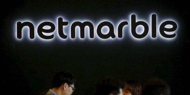The logo of Netmarble Games is seen at its headquarters in Seoul, South Korea, March 25, 2016. Amid a resurgence in Seoul's IPO interest, newer firms are also set to pile in, including top mobile game maker Netmarble Games with a projected $1.7 billion listing.     REUTERS/Kim Hong-Ji