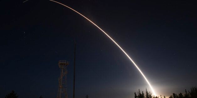 An unarmed Minuteman III intercontinental ballistic missile launches during an operational test from Vandenberg Air Force Base, California at 11:01 p.m. On February 25, 2016. The unarmed Minuteman III missile blasted off from a silo at Vandenberg Air Force Base in California late on Thursday, headed toward a target area near Kwajalein Atoll in the Marshall Islands of the South Pacific.   REUTERS/Ian Dudley/U.S. Air Force photo/Handout via Reuters  FOR EDITORIAL USE ONLY. NOT FOR SALE FOR MARKETI