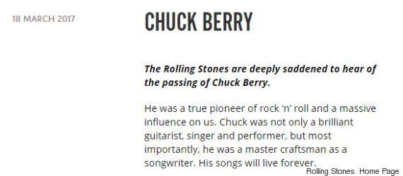 로큰롤의 창조주 척 베리, 세상을 떠나다