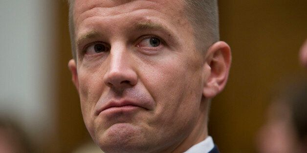 Erik Prince, founder of CEO of Blackwater, listens during a hearing in front of the House Oversight and Government Reform committee on Capitol Hill, Tuesday, October 2, 2007 in Washington, D.C.  (Photo by Chuck Kennedy/MCT/MCT via Getty Images)