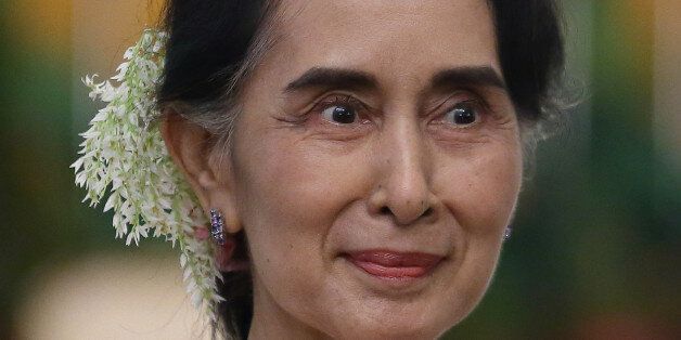 SINGAPORE - NOVEMBER 30:  Myanmar State Counsellor Aung San Suu Kyi is seen at the Istana on November 30, 2016 in Singapore. Aung San Suu Kyi is on a three day official visit to Singapore.  (Photo by Suhaimi Abdullah/Getty Images)