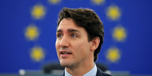 Canada's Prime Minister Justin Trudeau adresses the European Parliament in Strasbourg, France, February 16, 2017.  REUTERS/Vincent Kessler
