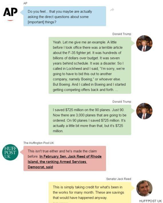 도널드 트럼프가 취임 100일 기념 인터뷰에서 헛소리를 늘어놓다