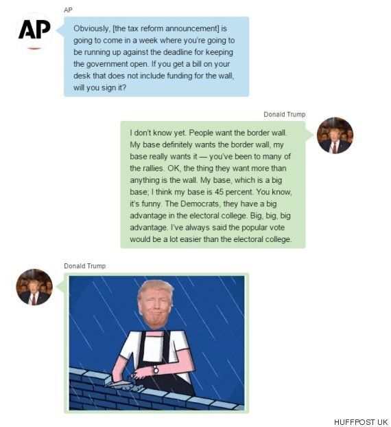 도널드 트럼프가 취임 100일 기념 인터뷰에서 헛소리를 늘어놓다