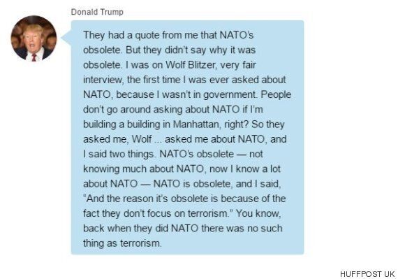 도널드 트럼프가 취임 100일 기념 인터뷰에서 헛소리를 늘어놓다