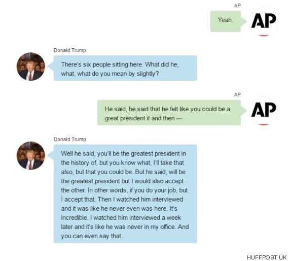 도널드 트럼프가 취임 100일 기념 인터뷰에서 헛소리를 늘어놓다