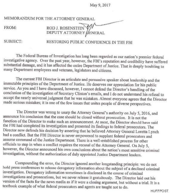 도널드 트럼프 미국 대통령이 제임스 코미 FBI 국장을 전격 해임했다