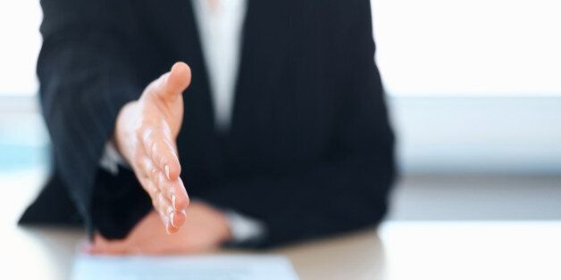 Introduction - Cropped image of a business woman offering you a handshake