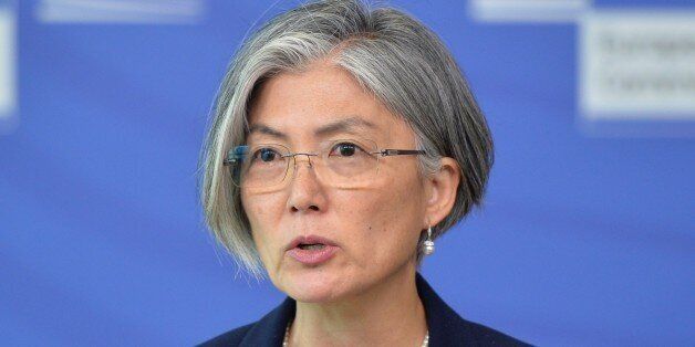 BRUSSELS, BELGIUM - MAY 26: Assistant Secretary-General for Humanitarian Affairs and Deputy Emergency Relief Coordinator Kyung-wha Kang speaks during a press conference after International Conference on the Central African Republic, in Brussels, on May 26, 2015. This conference focus on the link between short-term humanitarian challenges in the country (and region) and the challenges of medium-term resilience. The aim is to present the first results of the European Union Bekou Trust Fund as well