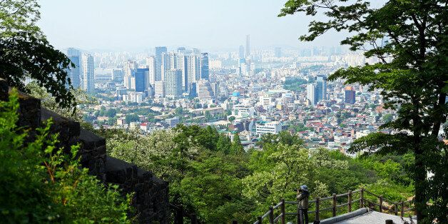 SEOUL, SOUTH KOREA - MAY 18: A view of the city skyline from Namsan Park on May 18, 2017 in Seoul, South Korea. The FIFA U-20 World Cup Korea Republic 2017 will kick off on May 20. (Photo by Maddie Meyer - FIFA/FIFA via Getty Images)