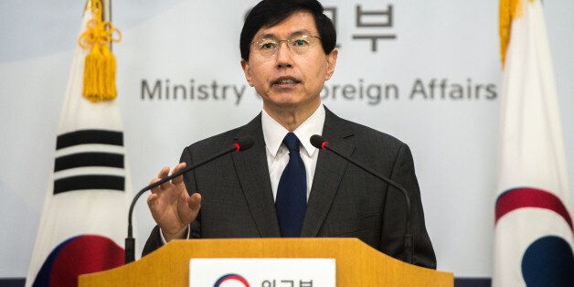 조준혁 외교부 대변인이 북한의 탄도미사일 발사에 대한 정부성명을 발표하고 있다. © News1