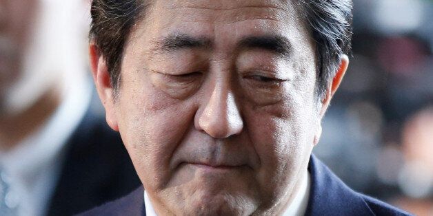 Japan's Prime Minister Shinzo Abe walks after speaking on reports of the launch of a North Korean missile to reporters , at his official residence in Tokyo, Japan May 29, 2017.   REUTERS/Toru Hanai