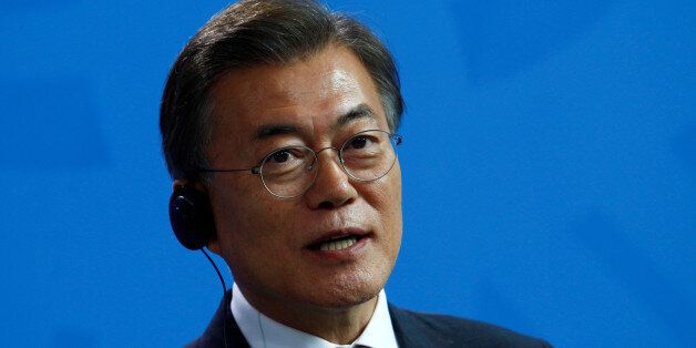 South Korean President Moon Jae-in attends a news conference in Berlin, Germany July 5, 2017. REUTERS/Michele Tantussi