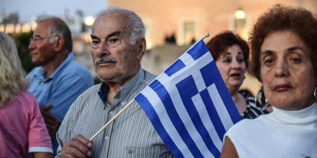 Greeks attending an anti government rally organized by the mostly conservative Resign movement at Syntagma Square, central Athens on June 20, 2017(Photo by Wassilios Aswestopoulos/NurPhoto via Getty Images)