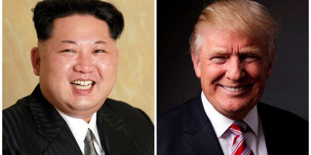 FILE PHOTOS: A combination photo shows a Korean Central News Agency (KCNA) handout of North Korean leader Kim Jong Un released on May 10, 2016, and Republican U.S. presidential candidate Donald Trump posing for a photo after an interview with Reuters in his office in Trump Tower, in the Manhattan borough of New York City, U.S., May 17, 2016. REUTERS/KCNA handout via Reuters/File Photo & REUTERS/Lucas Jackson/File Photo ATTENTION EDITORS - THE KCNA IMAGE WAS PROVIDED BY A THIRD PARTY. EDITORIAL U