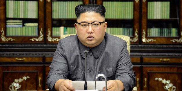 North Korea's leader Kim Jong Un makes a statement regarding U.S. President Donald Trump's speech at the U.N. general assembly, in this undated photo released by North Korea's Korean Central News Agency (KCNA) in Pyongyang September 22, 2017. KCNA via REUTERS ATTENTION EDITORS - THIS PICTURE WAS PROVIDED BY A THIRD PARTY. REUTERS IS UNABLE TO INDEPENDENTLY VERIFY THIS IMAGE. NO THIRD PARTY SALES. SOUTH KOREA OUT. TPX IMAGES OF THE DAY