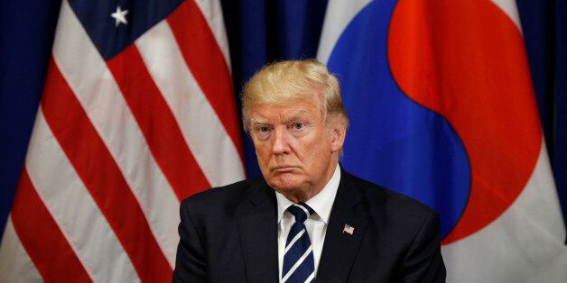 U.S. President Donald Trump looks on during his meeting with South Korean president Moon Jae-in during the U.N. General Assembly in New York, U.S., September 21, 2017. REUTERS/Kevin Lamarque