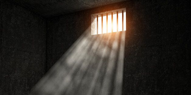 windows jail and sun rays 3d image