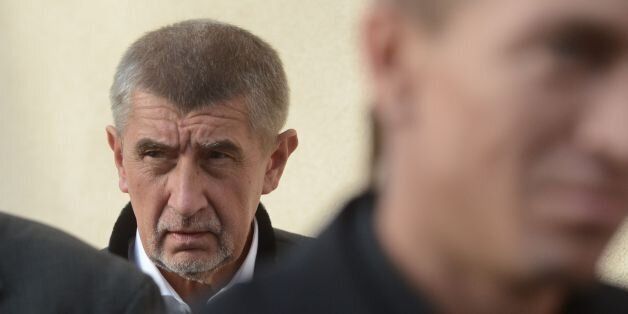 Czech billionaire and leader of the ANO 2011 political movement, Andrej Babis, looks as he arrives for a pre-election debate on October 04, 2017, in Vsetaty village, central Bohemia, near Prague. / AFP PHOTO / MICHAL CIZEK        (Photo credit should read MICHAL CIZEK/AFP/Getty Images)