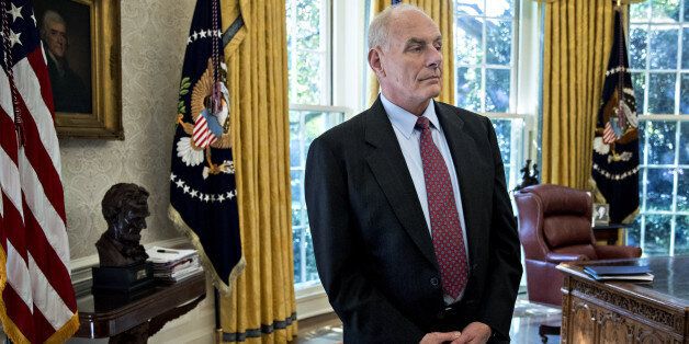 John Kelly, White House chief of staff, stands in the Oval Office of the White House during a meeting with U.S. President Donald Trump and Henry Kissinger, former U.S. secretary of state, not pictured, in Washington, D.C., U.S., on Tuesday, Oct. 10, 2017. During the meeting Trump said he plans to make changes to his tax plan within the next few weeks. Photographer: Andrew Harrer/Bloomberg via Getty Images
