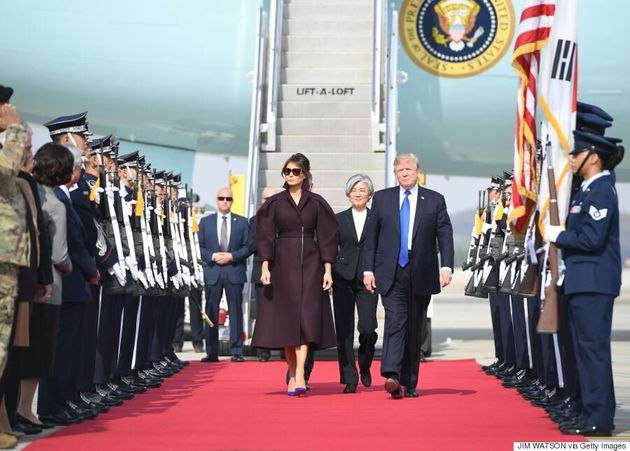 [화보] 도널드 트럼프 미국 대통령이 한국에 도착하던 순간