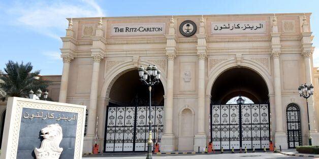 A picture taken on November 5, 2017 in Riyadh shows a general view of the closed main gate of the Ritz Karlton hotel in Riyadh.A day earlier Saudi Arabia arrested 11 princes, including a prominent billioniare, and dozens of current and former ministers, reports said, in a sweeping crackdown as the kingdom's young crown prince Mohammed bin Salman consoliates power. / AFP PHOTO / FAYEZ NURELDINE        (Photo credit should read FAYEZ NURELDINE/AFP/Getty Images)