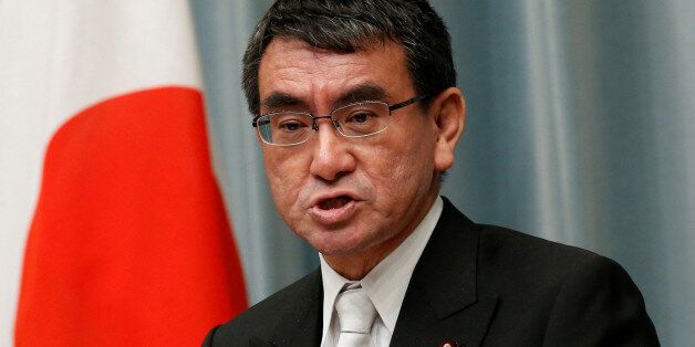 Japan's Foreign Minister Taro Kono speaks at a news conference in Tokyo, Japan August 3,  2017.   REUTERS/Kim Kyung-Hoon