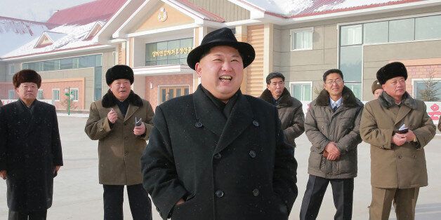 This undated picture released from North Korea's official Korean Central News Agency (KCNA) on December 6, 2017 shows North Korean leader Kim Jong-Un (C) inspecting the newly-built Samjiyon potato farina production factory in Ryanggang Province, North Korea. / AFP PHOTO / KCNA VIA KNS / STR / South Korea OUT / REPUBLIC OF KOREA OUT   ---EDITORS NOTE--- RESTRICTED TO EDITORIAL USE - MANDATORY CREDIT 'AFP PHOTO/KCNA VIA KNS' - NO MARKETING NO ADVERTISING CAMPAIGNS - DISTRIBUTED AS A SERVICE TO CLI