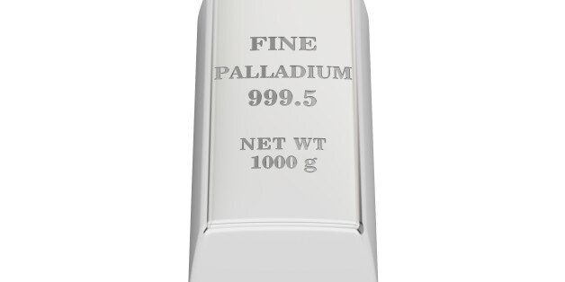 palladium ingot, 3D rendering isolated on white background