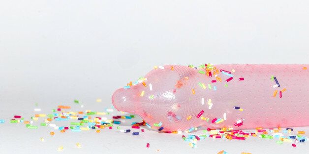 Pink candy sprinkled condom :)