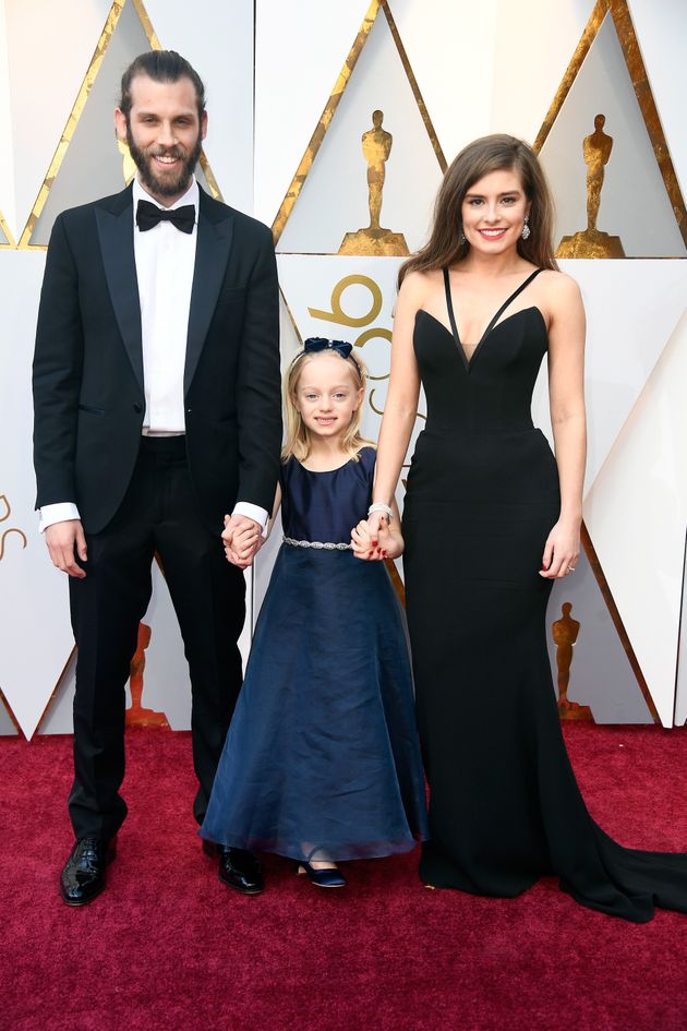 Chris Overton, Maisie Sly, and Rachel Shenton attend the 90th Annual Academy Awards at Hollywood & Highland Center on March 4, 