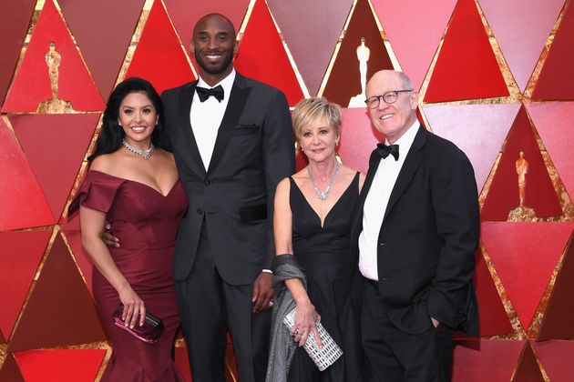 Vanessa Laine Bryant, Kobe Bryant, Linda Hesselroth, and Glen Keane attend the 90th Annual Academy Awards at Hollywood & Highland Center on March 4