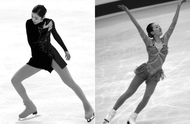 피겨스케이팅 여자 싱글 역사상 최고의 라이벌로 꼽히는 김연아(좌)와 아사다 마오. 두 선수는 똑같이 1990년 9월 생이다.