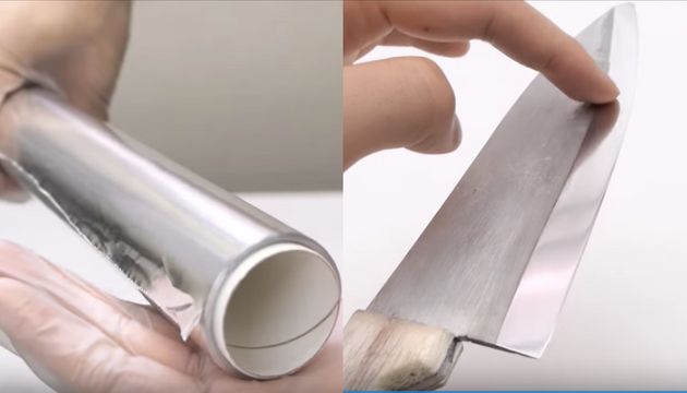 알루미늄 호일로 쇠구슬에 이어 쇠칼을 만들었다(영상)