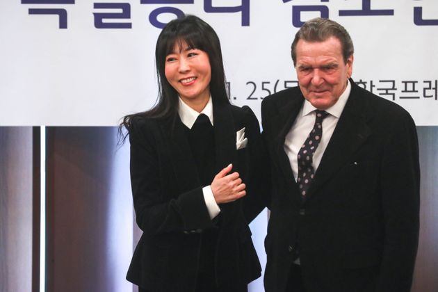 김소연씨와 슈뢰더 전 총리.