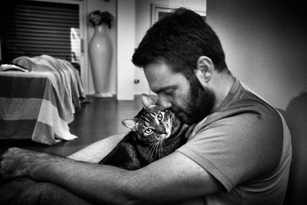 프란체스코가 일을 끝내고 집에 돌아왔을 때, 맨 처음 하는 일은 고양이 핍포를 안고 그와 얼굴을 부비는 것이다.