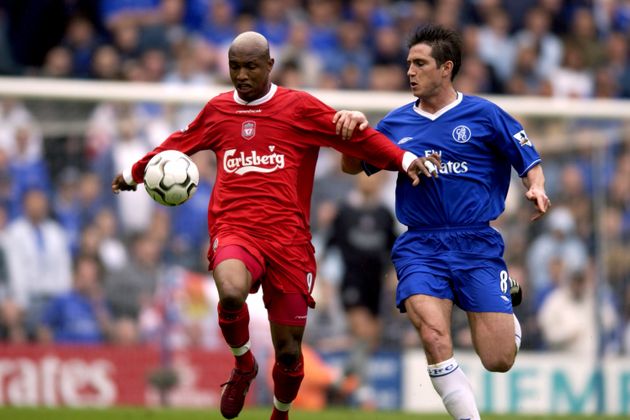 리버풀의 엘-하지 디우프(왼쪽)과 첼시의 프랭크 램파드. 2003년 5월11일.