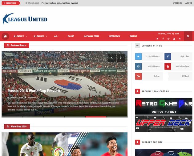 K League United 홈페이지 메인 화면.