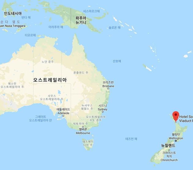 뉴질랜드는 호주 남동쪽에 있다