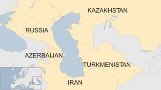 카스피해는 러시아, 이란 등 5개 나라에 둘러싸여 있다.