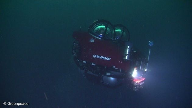 지난 1월 그린피스 잠수함이 남극 해저를 탐사하고 있다