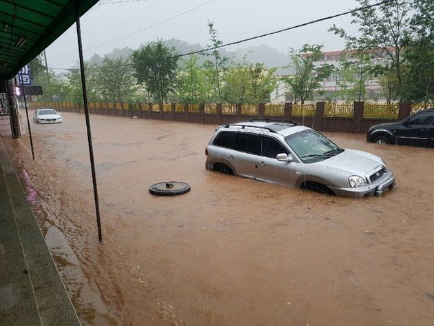 지난 7월 1일 전남 보성군에 자동 기상 관측장비(AWS) 기준 161.5㎜의 비가 쏟아져 침수 피해가 발생한 모습.