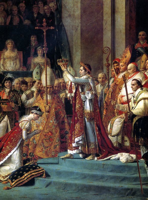 자크-루이 다비드의 ‘나폴레옹 1세의 대관식’ 중 일부. 프랑스 역사상 두 번째 황제가 된 나폴레옹 1세의 대관식에는 수많은 예물이 필요했는데, 이는 모두 쇼메의 창업자, 니토의 손길을 거친 결과물이었다.