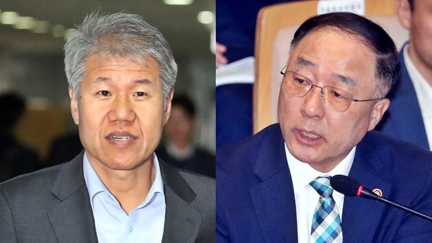 왼쪽: 김수현 새 청와대 정책실장 / 오른쪽: 홍남기 새 경제부총리 후보자