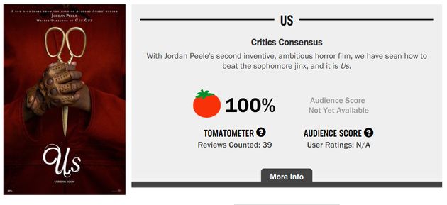 조던 필 신작 '어스'에 대한 북미 평론가들의 단평 8개