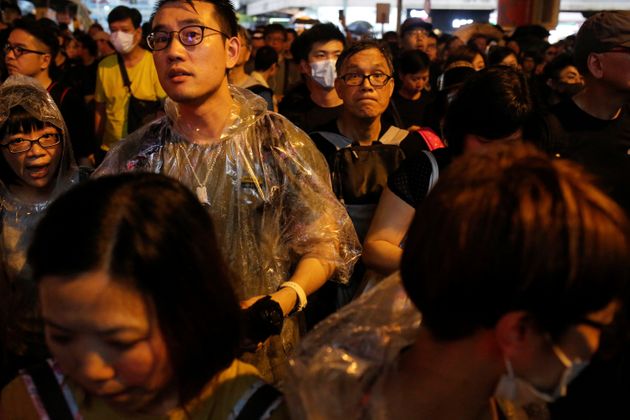 홍콩 시민들은 민주주의와 정치 개혁을 촉구했다. 홍콩. 2019년 8월18일.