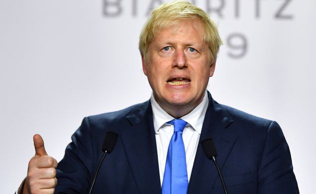 Britain's Prime Minister Boris Johnson speaks during a news conference at the end of the G7 summit in Biarritz, France, August 26, 2019. REUTERS/Dylan Martinez