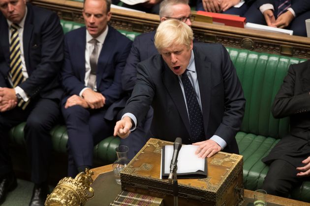 Britain's Prime Minister Boris Johnson speaks in the House of Commons in London, Britain September 3, 2019. ©UK Parliament/Jessica Taylor/Handout via REUTERS ATTENTION EDITORS - THIS IMAGE WAS PROVIDED BY A THIRD PARTY
