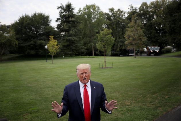 WASHINGTON, DC - SEPTEMBER 09: U.S. President Donald Trump speak to members of the press at the White House before departing on September 09, 2019 in Washington, DC. Trump is scheduled to travel to North Carolina to campaign later today.
 (Photo by Win McNamee/Getty Images)