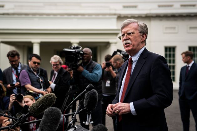 WASHINGTON, DC - MAY 1 : National Security Advisor John R. Bolton speaks to reporters and members of the media outside the West Wing at the White House on Wednesday, May 01, 2019 in Washington, DC. (Photo by Jabin Botsford/The Washington Post via Getty Images)